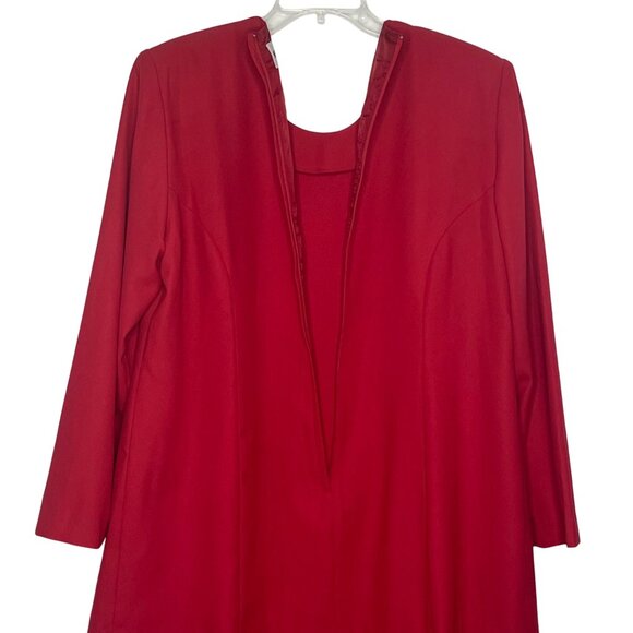 Studio I Vintage Women's 14W Jacket Dress Red / Red Embroidered, Beads - Picture 4 of 14